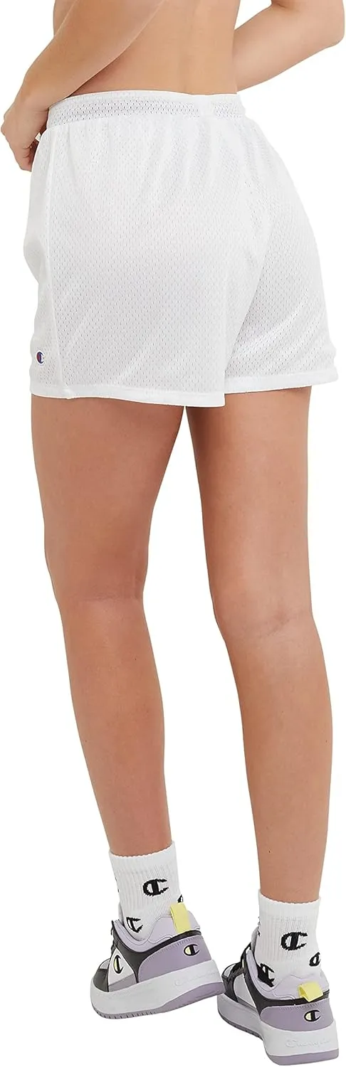 Champion Women's Shorts, Mesh Pull-on Shorts, Loose Mesh Shorts, Athletic Mesh Shorts, 4"