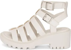 Chariot & Co Fib Women's Platform Sandals  Chunky Heel Gladiator Sandals with Buckles  Summer Style with 2 Heel