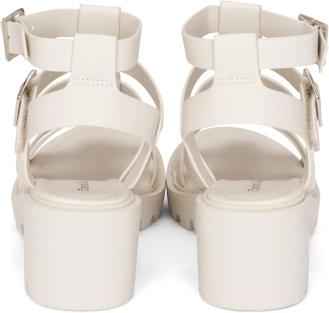 Chariot & Co Fib Women's Platform Sandals  Chunky Heel Gladiator Sandals with Buckles  Summer Style with 2 Heel