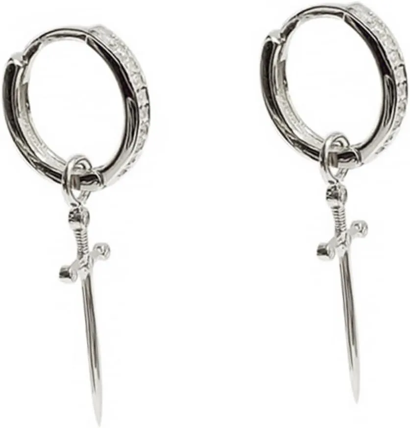 Chic Women's Loop Earrings Dangle Earrings Rhinestones for Birthday Wedding Party