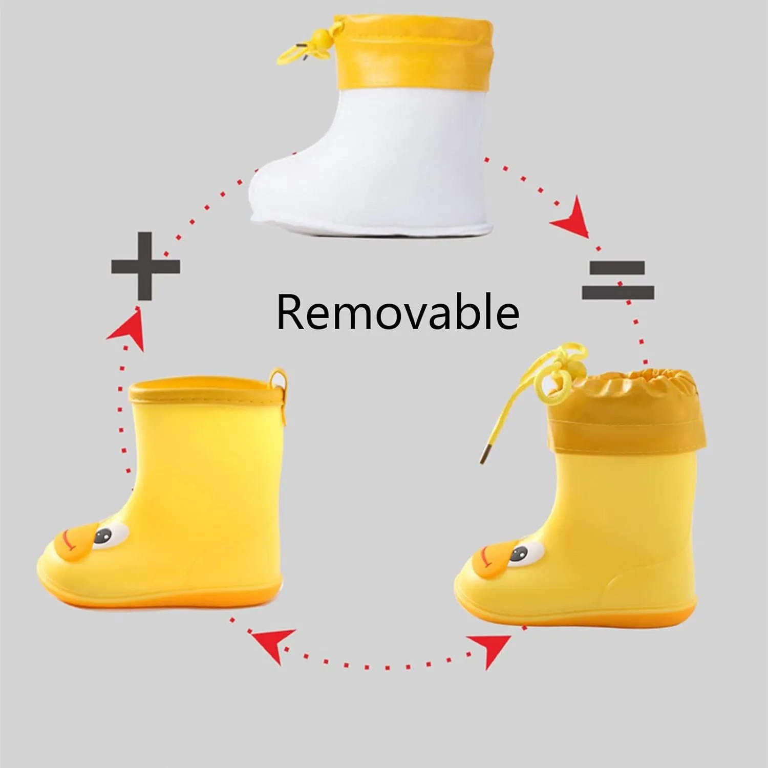 Classic Unisex-Child Rain Boot PVC Rubber Children Water Shoes Waterproof Rain Boots Kids Baby Cartoon Shoes (A, 15.00)
