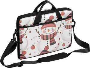 Classic Xmas Snowman Style Laptop Shoulder Bag Tablet Computer Notebook Sleeve Messenger Bags Carrying Case with Strap Briefcase Tote for 14 15 in Laptops
