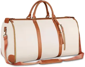 Convertible Garment Bags for Travel, Garment Bags for Travel, Garment Duffle Bags for Travel, Carry On Garment Bag, 2 In 1 Foldable Garment Duffle Bag-White