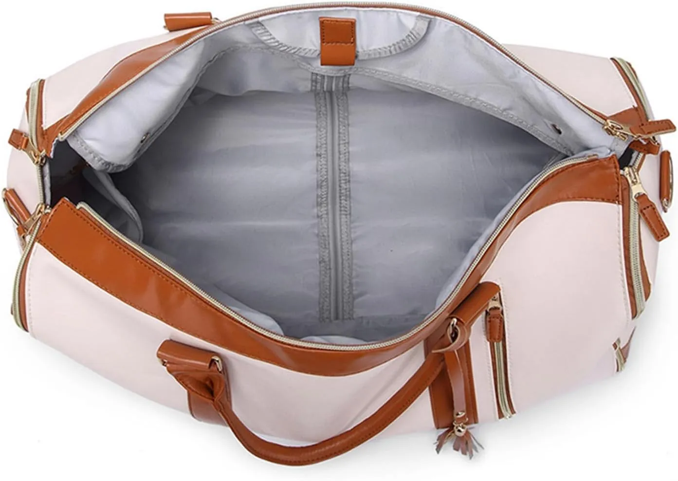 Convertible Garment Bags for Travel, Garment Bags for Travel, Garment Duffle Bags for Travel, Carry On Garment Bag, 2 In 1 Foldable Garment Duffle Bag-White