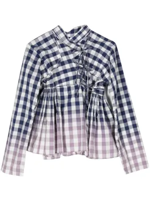 Cotton Gingham Check Garment Jacket