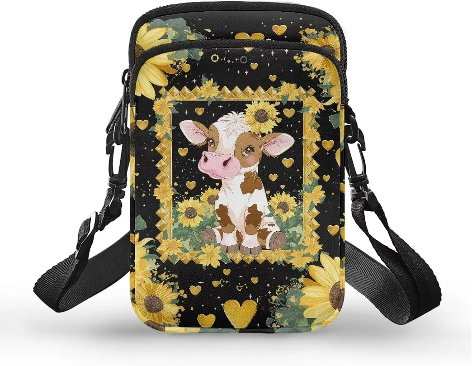 Crossbody Bag with Zipper Closure, Unisex Adult Small Messenger Bags Cell Phone Pouch