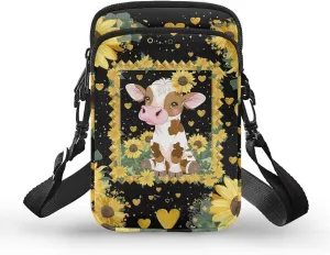 Crossbody Bag with Zipper Closure, Unisex Adult Small Messenger Bags Cell Phone Pouch