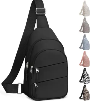 Crossbody Bags for Women, Sling Bag for Men, Small Hiking Backpack Anti Theft Lightweight for Outdoors Travel (M, Black)