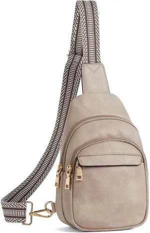 Crossbody Bags for Women,Sling Bag for Women,Fanny Packs Chest Bag for Travel Running Hiking (Grey)