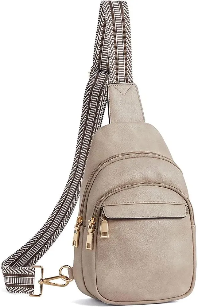 Crossbody Bags for Women,Sling Bag for Women,Fanny Packs Chest Bag for Travel Running Hiking (Grey)