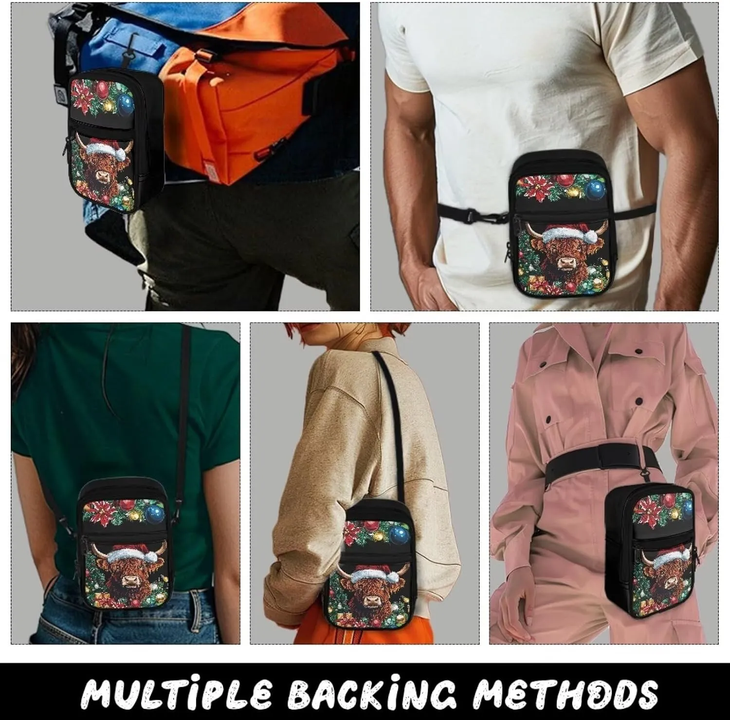 Crossbody Sling Bags Multiple Ways to Carry Fashion Waist Packs, Crossbody Bags, Belt Bag with Adjustable Strap