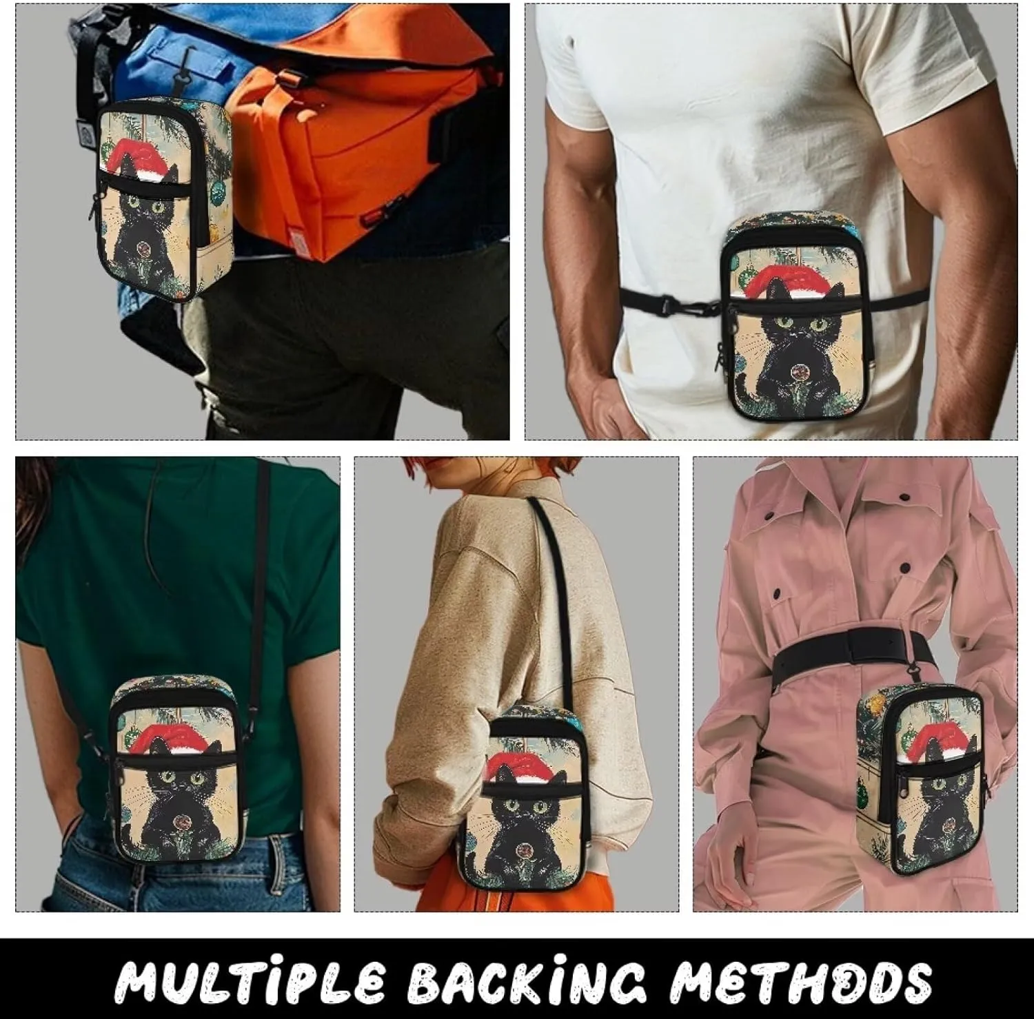 Crossbody Sling Bags Multiple Ways to Carry Fashion Waist Packs, Crossbody Bags, Belt Bag with Adjustable Strap