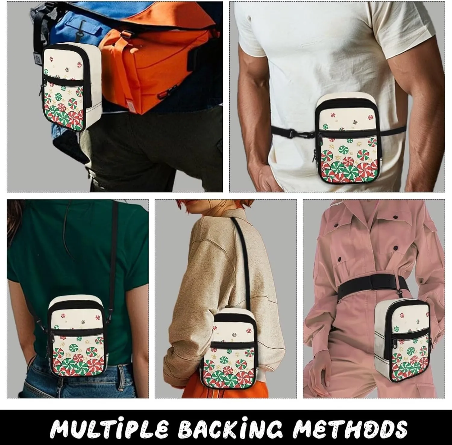 Crossbody Sling Bags Multiple Ways to Carry Fashion Waist Packs, Crossbody Bags, Belt Bag with Adjustable Strap