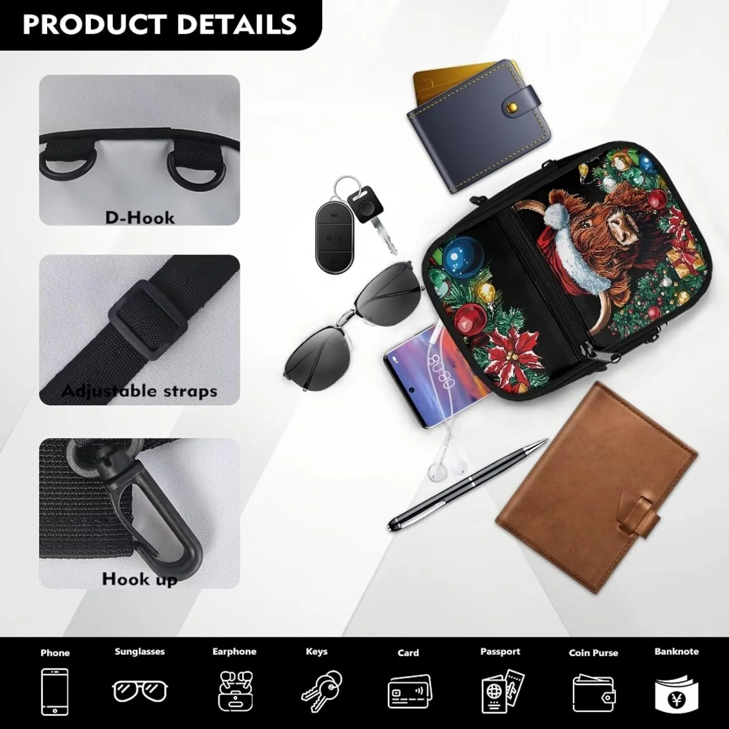 Crossbody Sling Bags Multiple Ways to Carry Fashion Waist Packs, Crossbody Bags, Belt Bag with Adjustable Strap