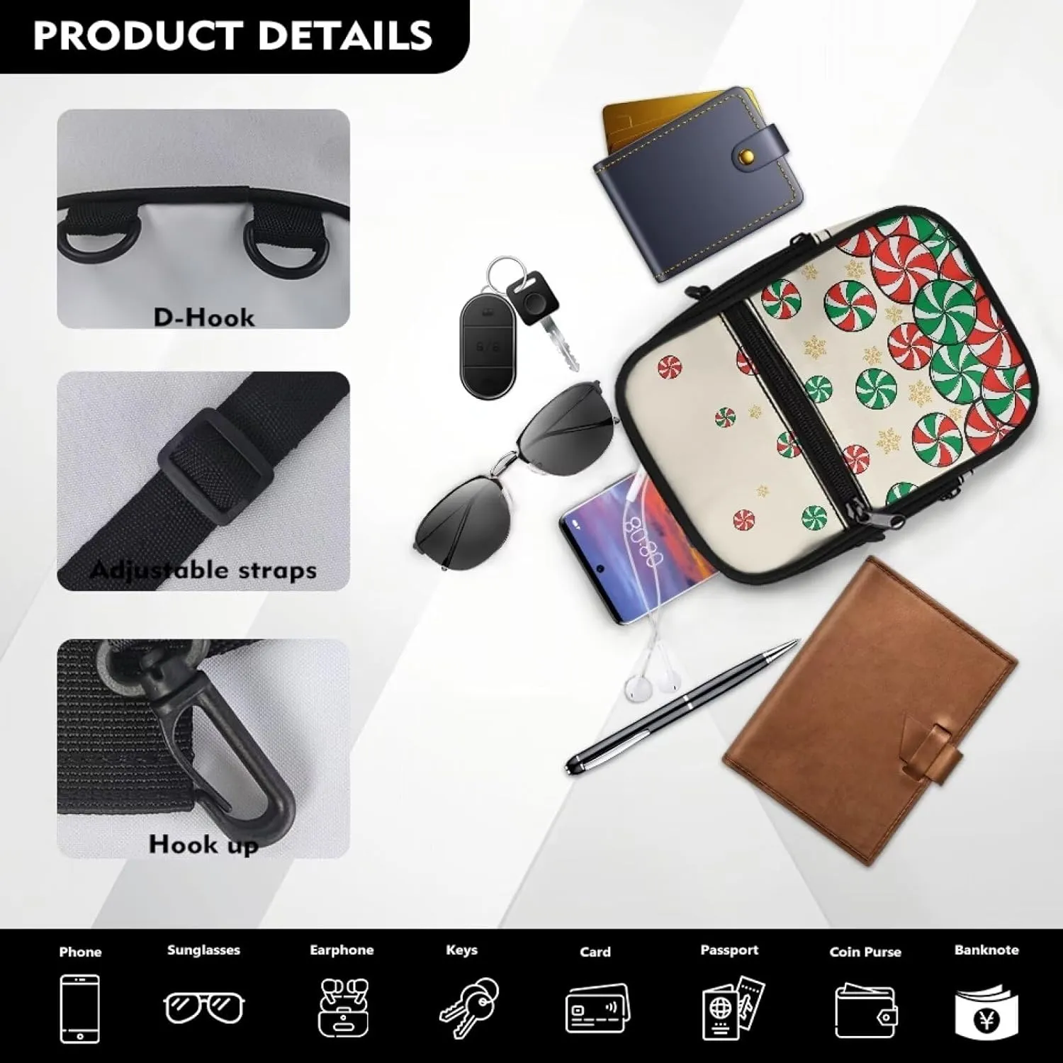 Crossbody Sling Bags Multiple Ways to Carry Fashion Waist Packs, Crossbody Bags, Belt Bag with Adjustable Strap