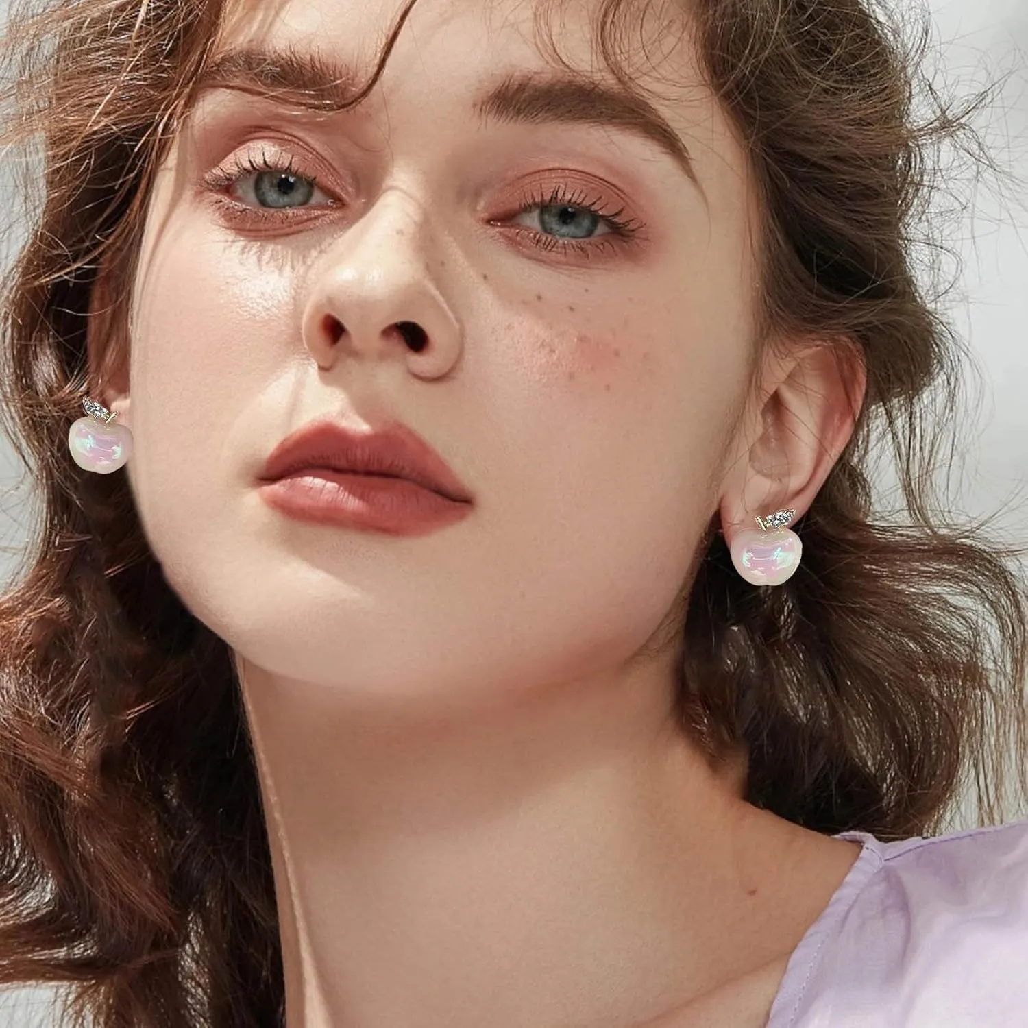 Cute Fruit Earrings for Women,Gold Plated Sterling Sliver Lightweight Fruit Dangle Earring Trendy Jewelry Gift for Girlfriend