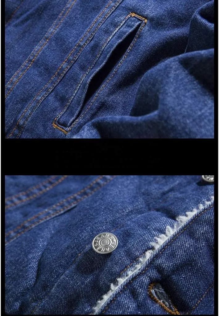 Denim Jacket Men Lightweight Button Down Long Sleeve Jean Jackets Coats Spring Fall Fashion, S-4XL