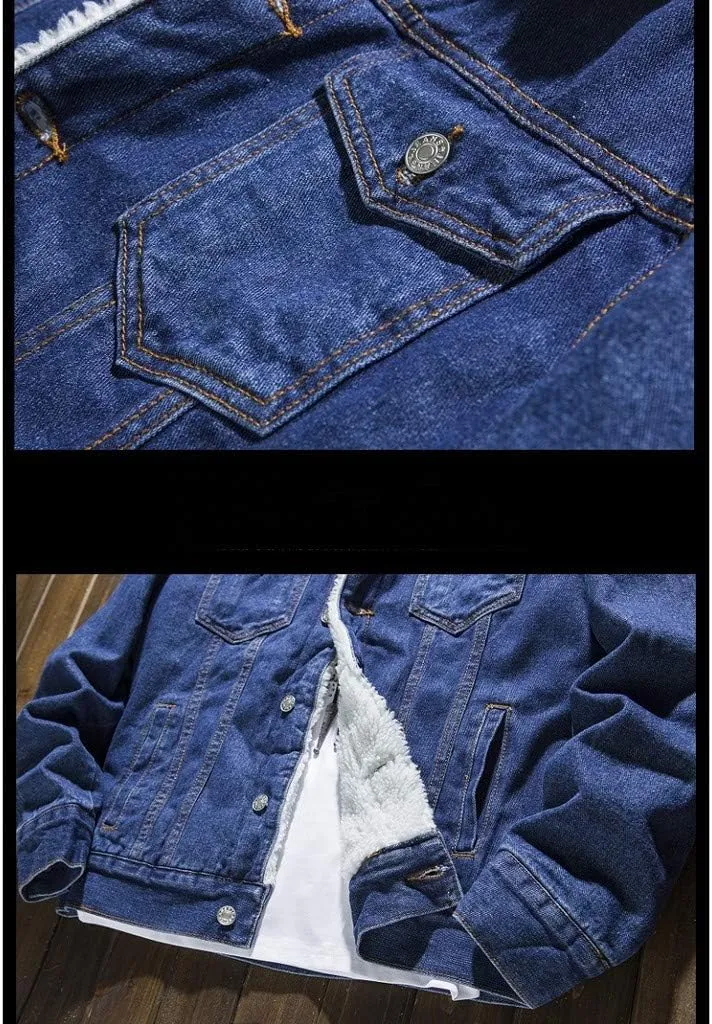 Denim Jacket Men Lightweight Button Down Long Sleeve Jean Jackets Coats Spring Fall Fashion, S-4XL