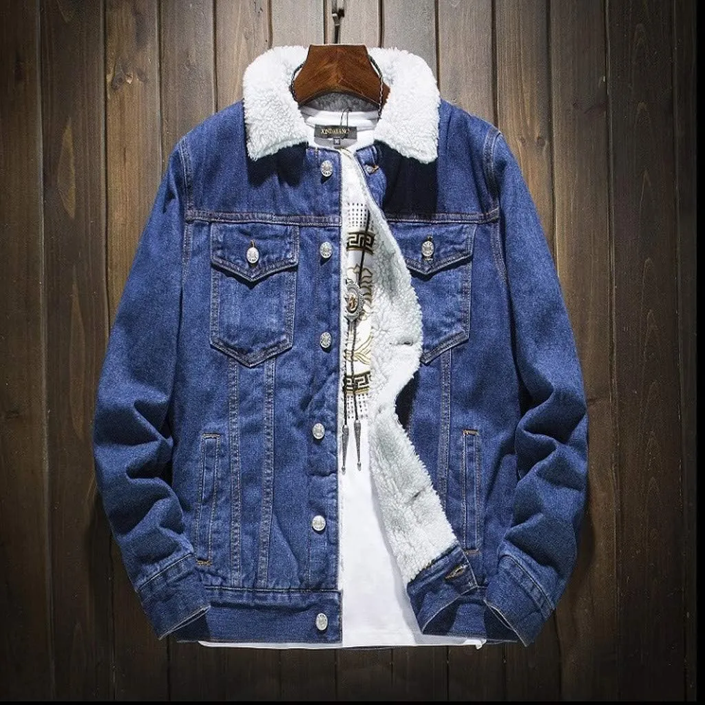 Denim Jacket Men Lightweight Button Down Long Sleeve Jean Jackets Coats Spring Fall Fashion, S-4XL