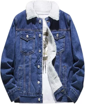 Denim Jacket Men Lightweight Button Down Long Sleeve Jean Jackets Coats Spring Fall Fashion, S-4XL