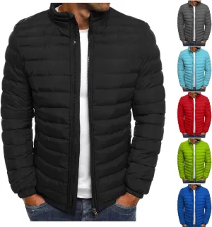 Dgoopd Quilted Jackets for Men Puffer Thick Winter Coats Lightweight Packable Puffer Jacket Warm Windproof Zipper Down Jacket