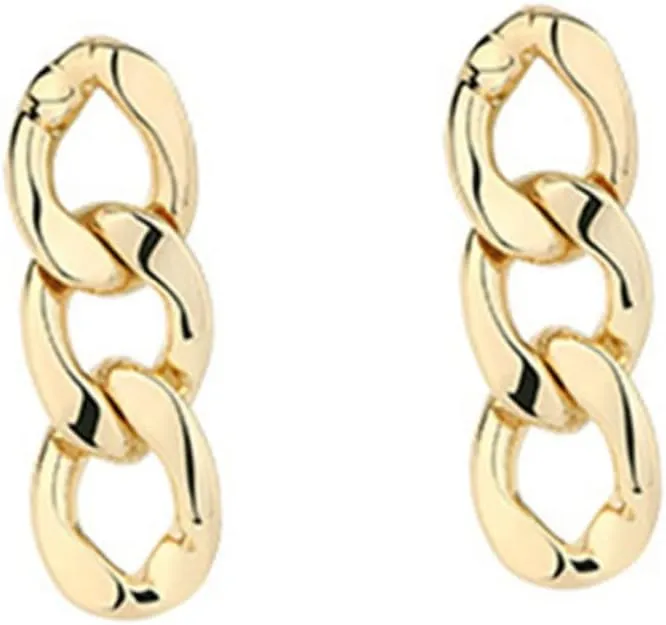 Didiseaon Earrings for Women Trendy Minimalist Circle Earrings Gold Chain Dangle Statement Jewelry Set