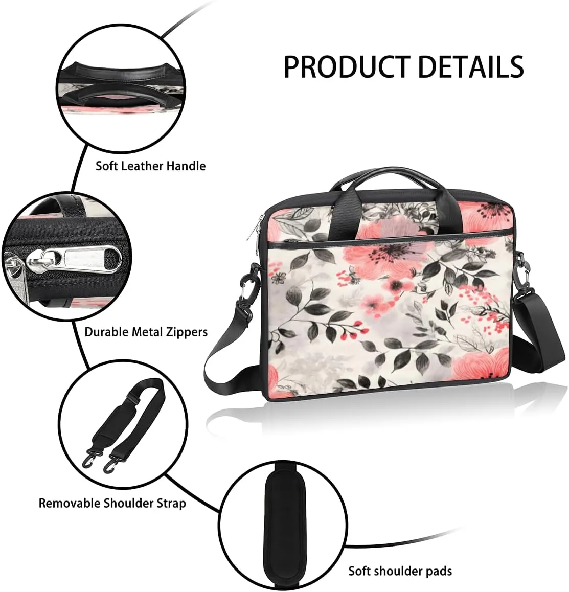 Donut Theme Design Laptop Shoulder Bag for Tablet Computer Notebook Sleeve Messenger Carrying Case Briefcase Tote