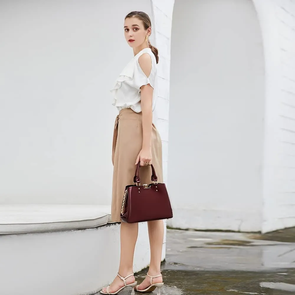DOUBLE HANDLE FRAME SATCHEL PATENT LEATHER