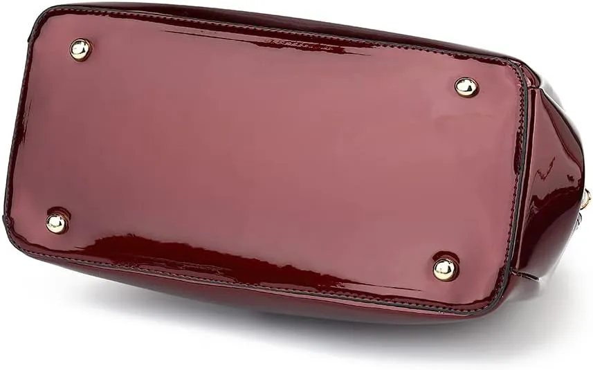 DOUBLE HANDLE FRAME SATCHEL PATENT LEATHER
