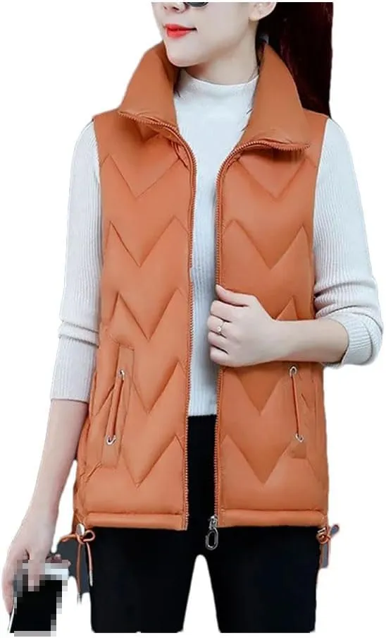 Down Cotton Waistcoat Womens Autumn Winter Parkas Thicken Warm Cotton-Padded Vests Coat Sleeveless Jacket Vests