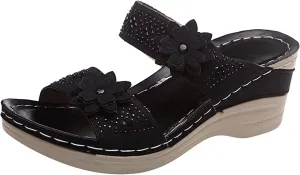 Eduavar Orthopedic Sandals for Women, Womens Sandals Dressy Comfortable Sandals Open Toe Slip On Walking Sandals Shoes