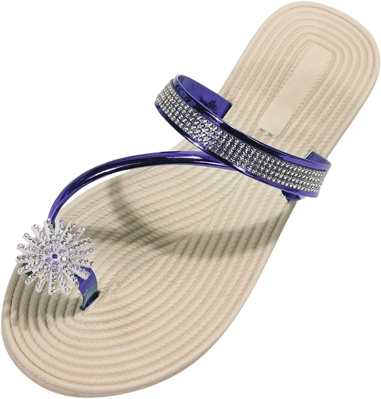 Eduavar Sandals for Women Dressy, Orthopedic Sandals for Women Falt Women Ring Toe Sandals Slippers Anti-Slip Shoes