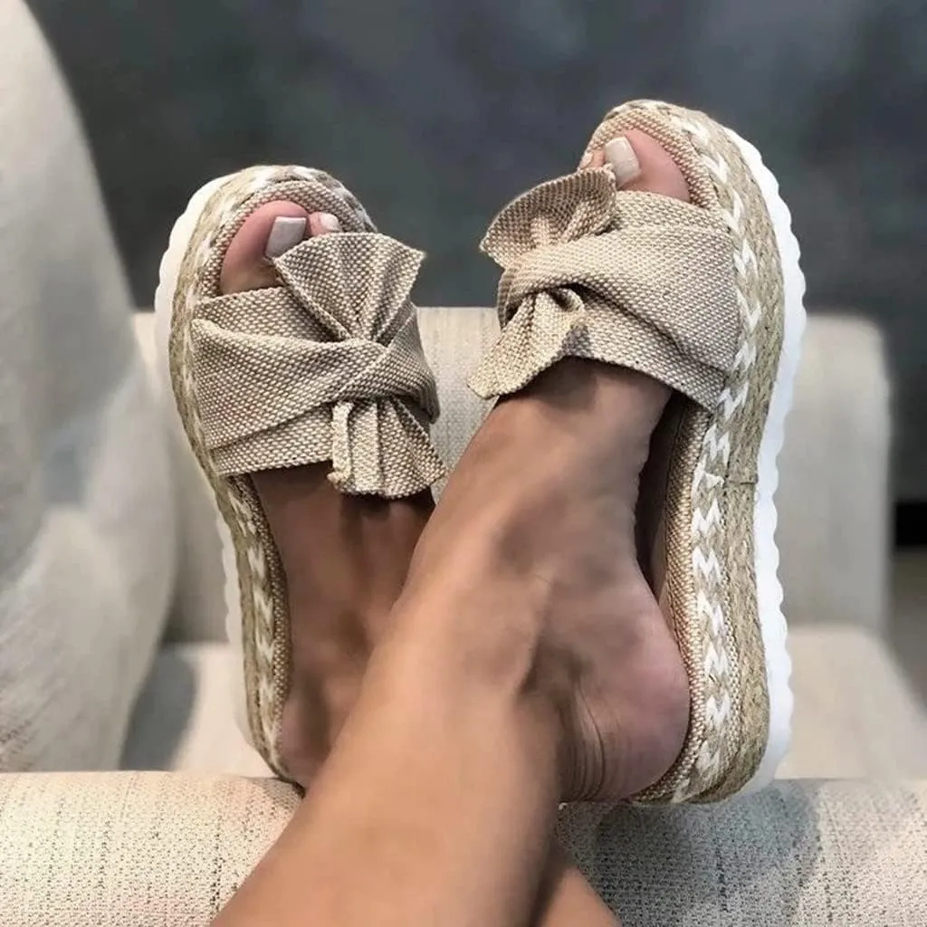 Eduavar Sandals for Women Dressy Summer, Platform Sandals Women Casua Espadrille Wedge Sandals Summer Beach Sandals Slippers