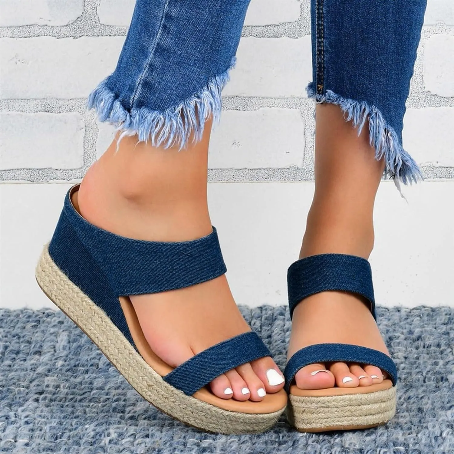 Eduavar Wedge Sandals for Women Dressy, Espadrille Sandals for Women Casual Open Toe Platform Sandals Summer Beach Sandals