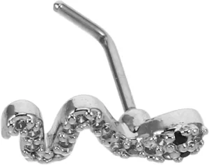 Elegant l Shape Nose Ring Stainless Steel Nose Studs Zirconia Fashionable Nose Piercing Jewelry for Ladies