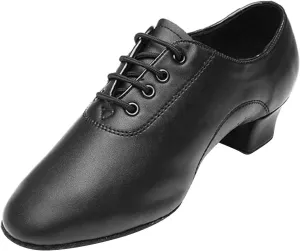 EnJoCho Toddler Walking Shoes Shoes Boys Modern Dance Shoes Prom Ballroom Latin Dance Shoes Solid Color Lace Up (Black, 33)