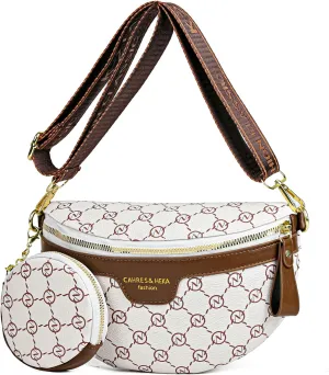 Fanny Packs for Women Small Sling Bag Crossbody Bags with Coin Purse for Travel Work Music Festival (white)