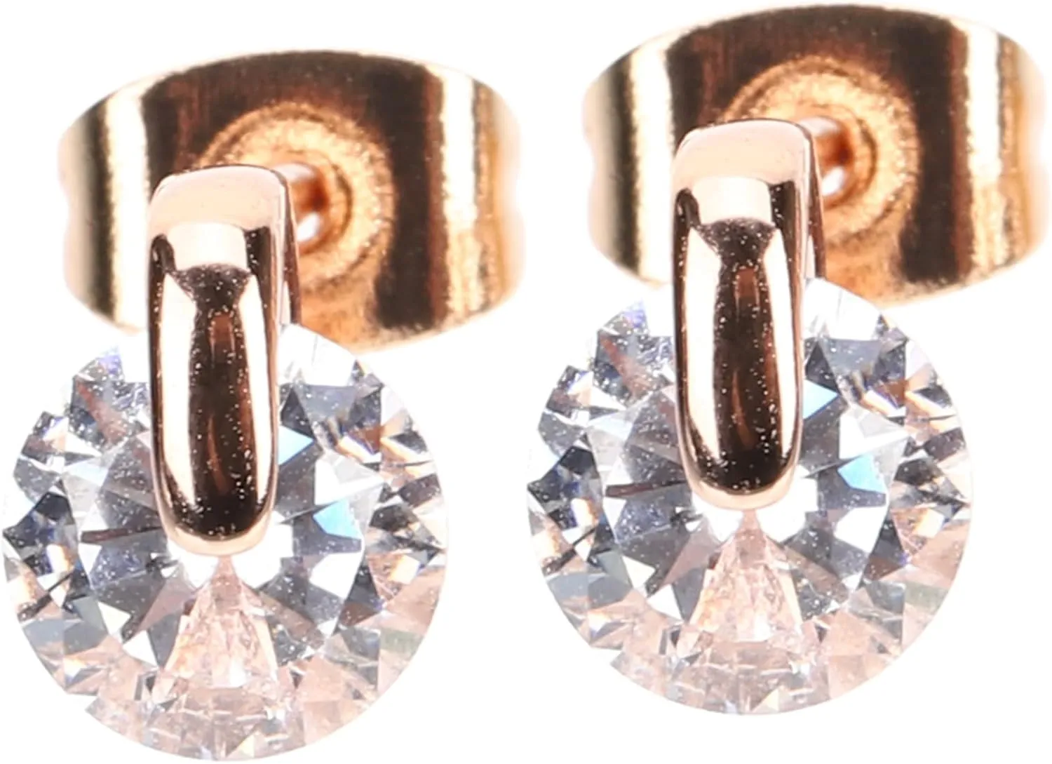Fashion Earrings for Women 1 Pair of Zircon Studs Minimalist Design for Skin