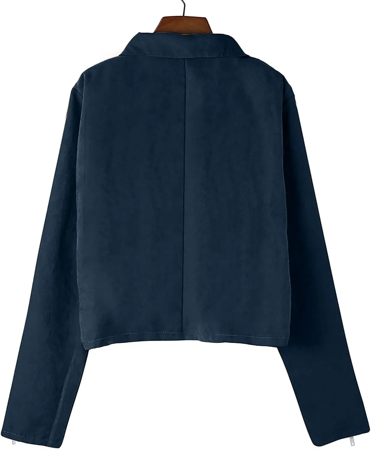 Faux Leather Jackets for Women 2023 Fall Fashion Suede Cropped Jacket Lightweight Zip Up Motorcycle Jacket Tops