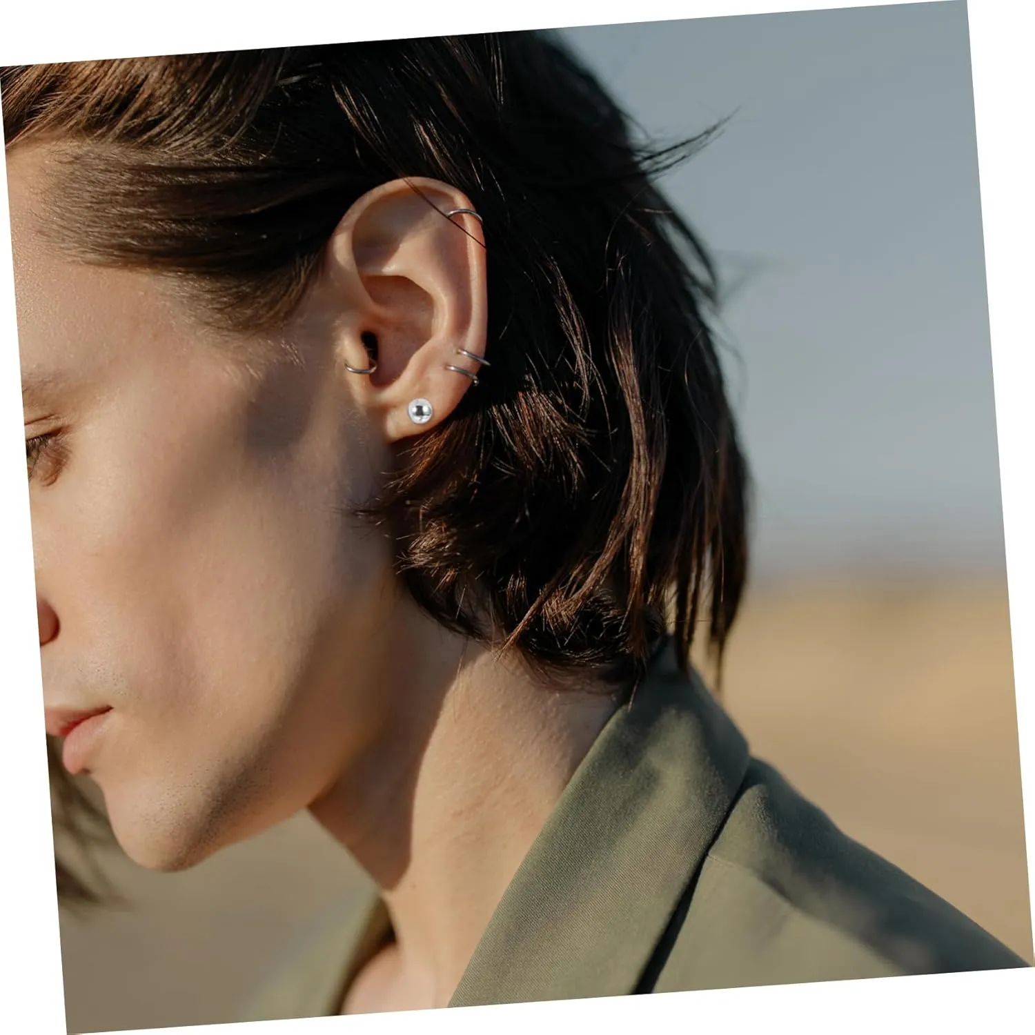 Flat Screw Back Earrings Thread Earrings Heart Shaped Earrings Heart Earrings Small Earrings Minimalist