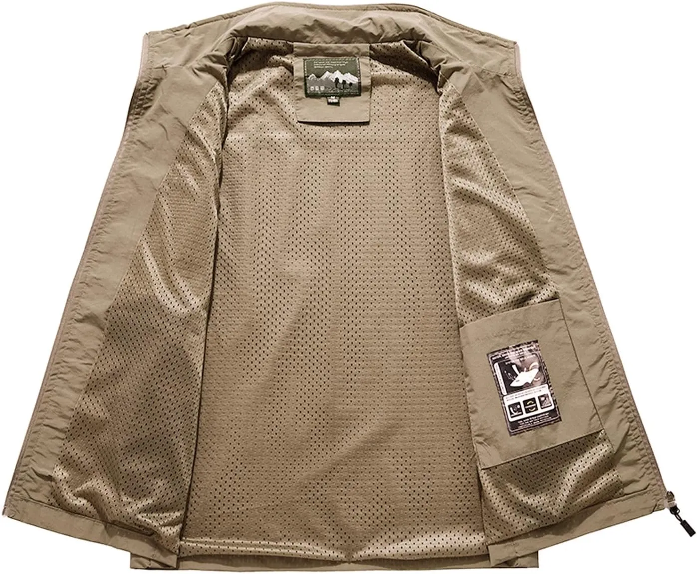Flygo Men's Casual Lightweight Outdoor Work Safari Fishing Travel Photo Vest Multi Pockets