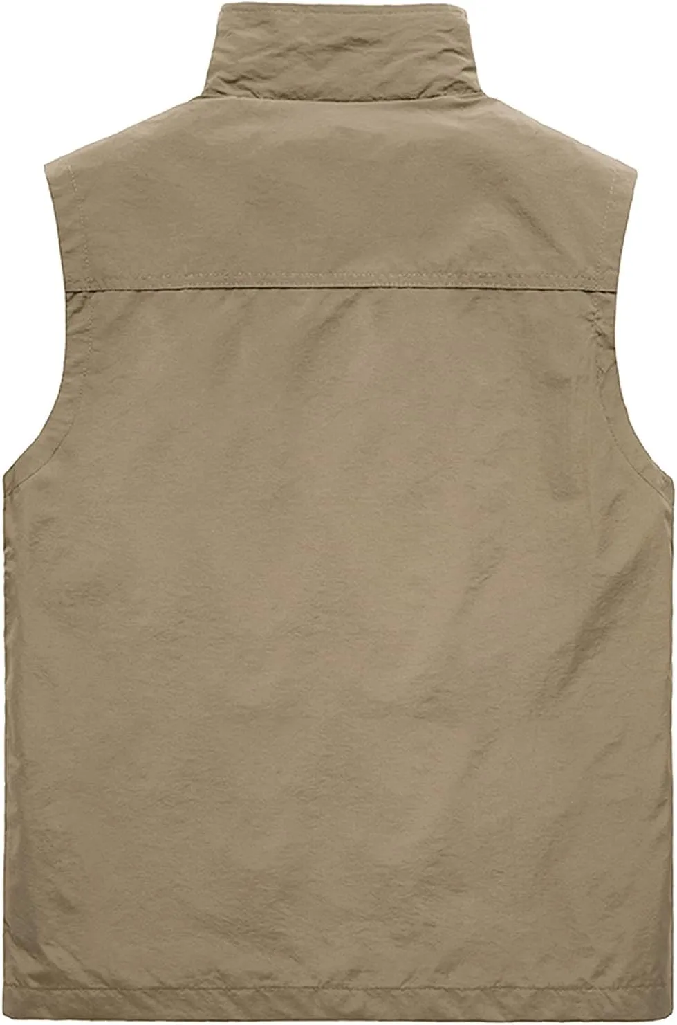 Flygo Men's Casual Lightweight Outdoor Work Safari Fishing Travel Photo Vest Multi Pockets