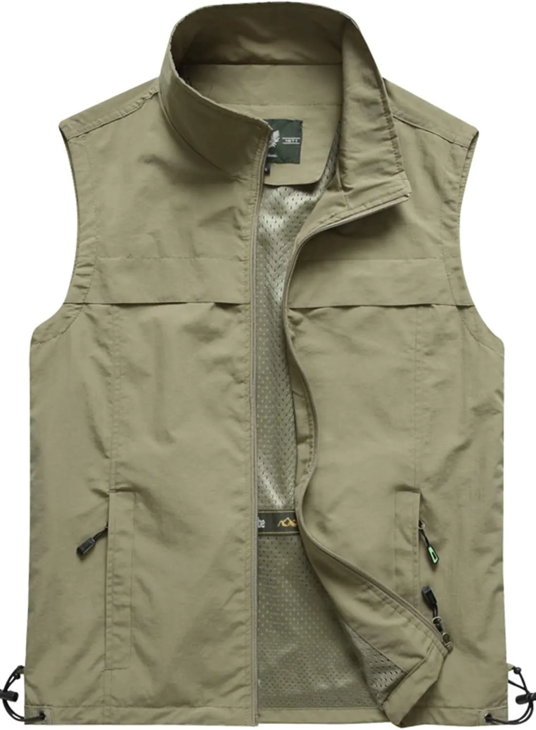 Flygo Men's Casual Lightweight Outdoor Work Safari Fishing Travel Photo Vest Multi Pockets