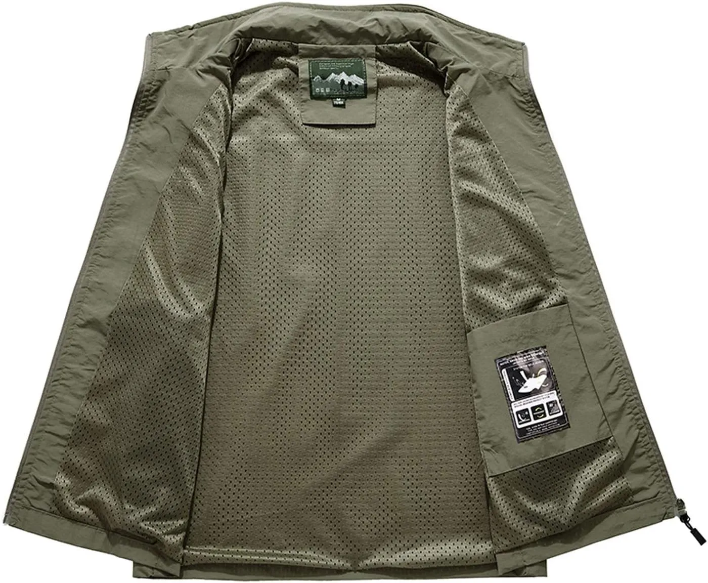 Flygo Men's Casual Lightweight Outdoor Work Safari Fishing Travel Photo Vest Multi Pockets