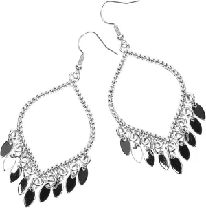 FRCOLOR 1 Pair Minimalist Tassel Dangle Earrings for Women Lightweight Aesthetic Hoops Jewelry for Everyday Wear and Special Occasions