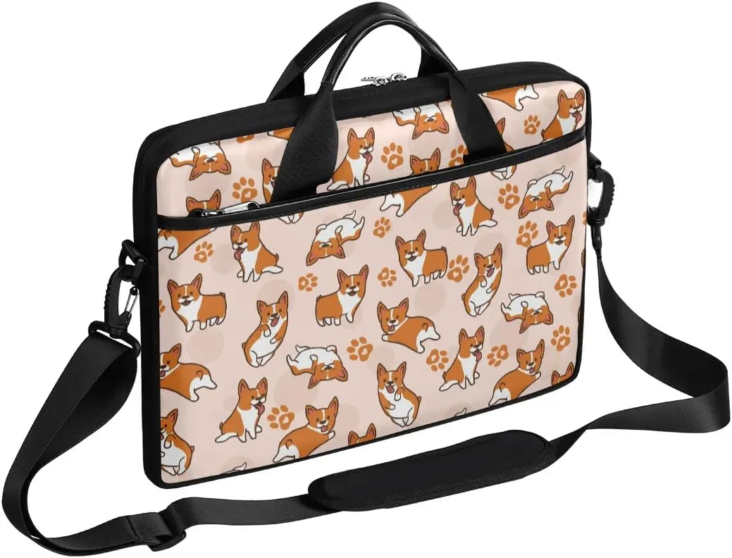 Funny Dogs Laptop Shoulder Bag Tablet Computer Notebook Sleeve Messenger Bags Carrying Case with Strap Briefcase Tote for 14 15 in Laptops