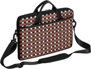 Funny Grid Pattern Laptop Shoulder Bag Tablet Computer Notebook Sleeve Messenger Bags Carrying Case with Strap Briefcase Tote for 14 15 in Laptops