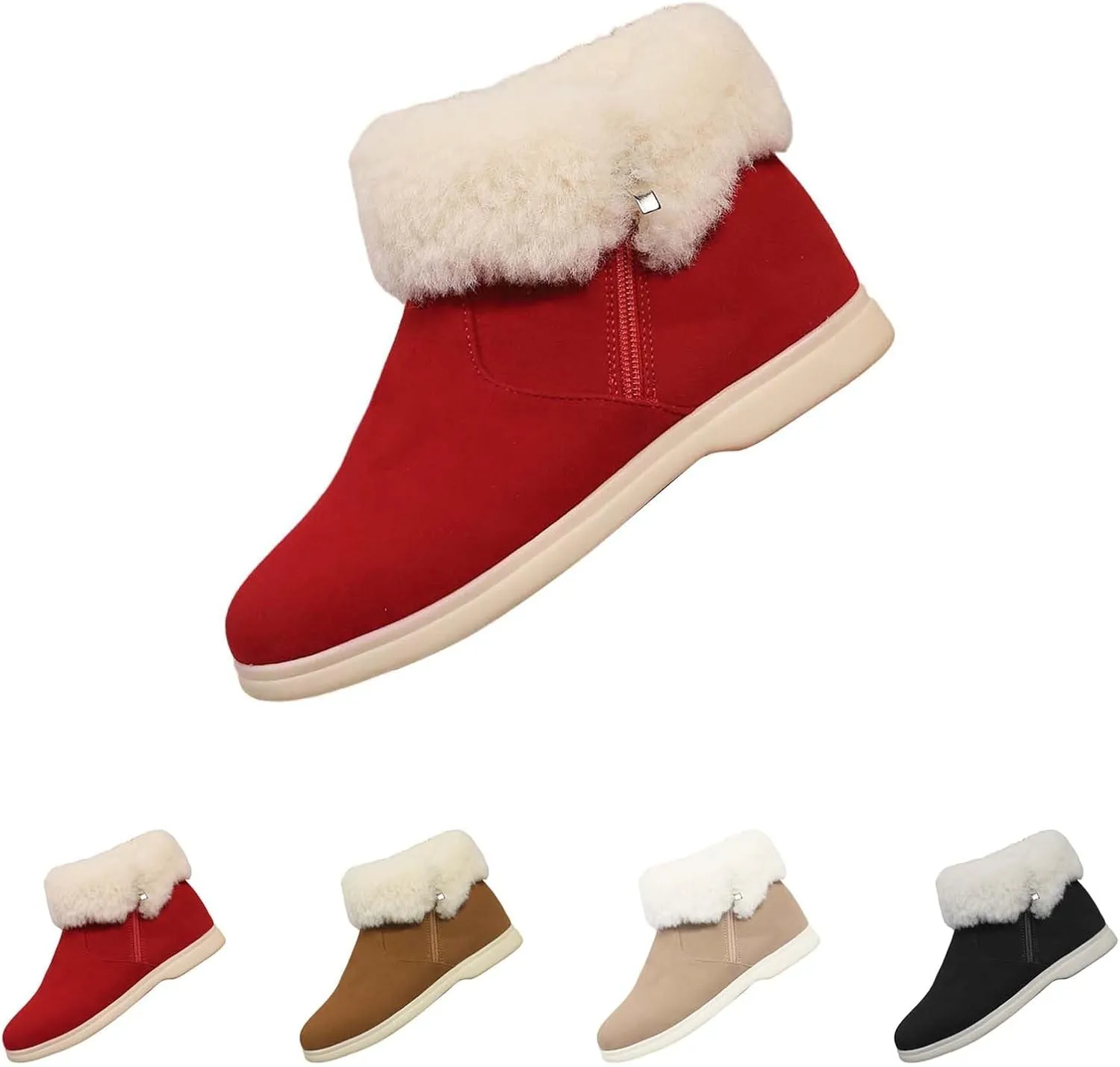 Furry Snow Boots for Women Zapatos Para Invierno Mujer Botas De Invierno Womens Duck Boots Winter Boots for Women Fashion Size 12