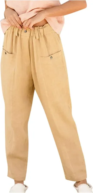 FZYLQY Casual Linen Pants Women, Womens Linen Trousers Lightweight Pants with Pockets Comfy Summer Pants Cotton Linen Pants