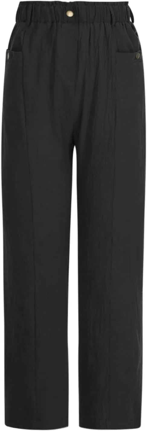 FZYLQY Casual Linen Pants Women, Womens Linen Trousers Lightweight Pants with Pockets Comfy Summer Pants Cotton Linen Pants